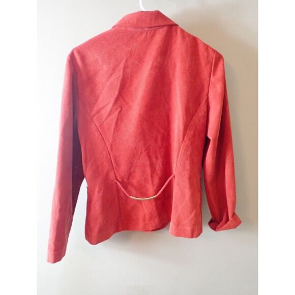 Perceptions New York Blazer Orange Gold Embellishments Size 8 Tweed - Picture 2 of 11